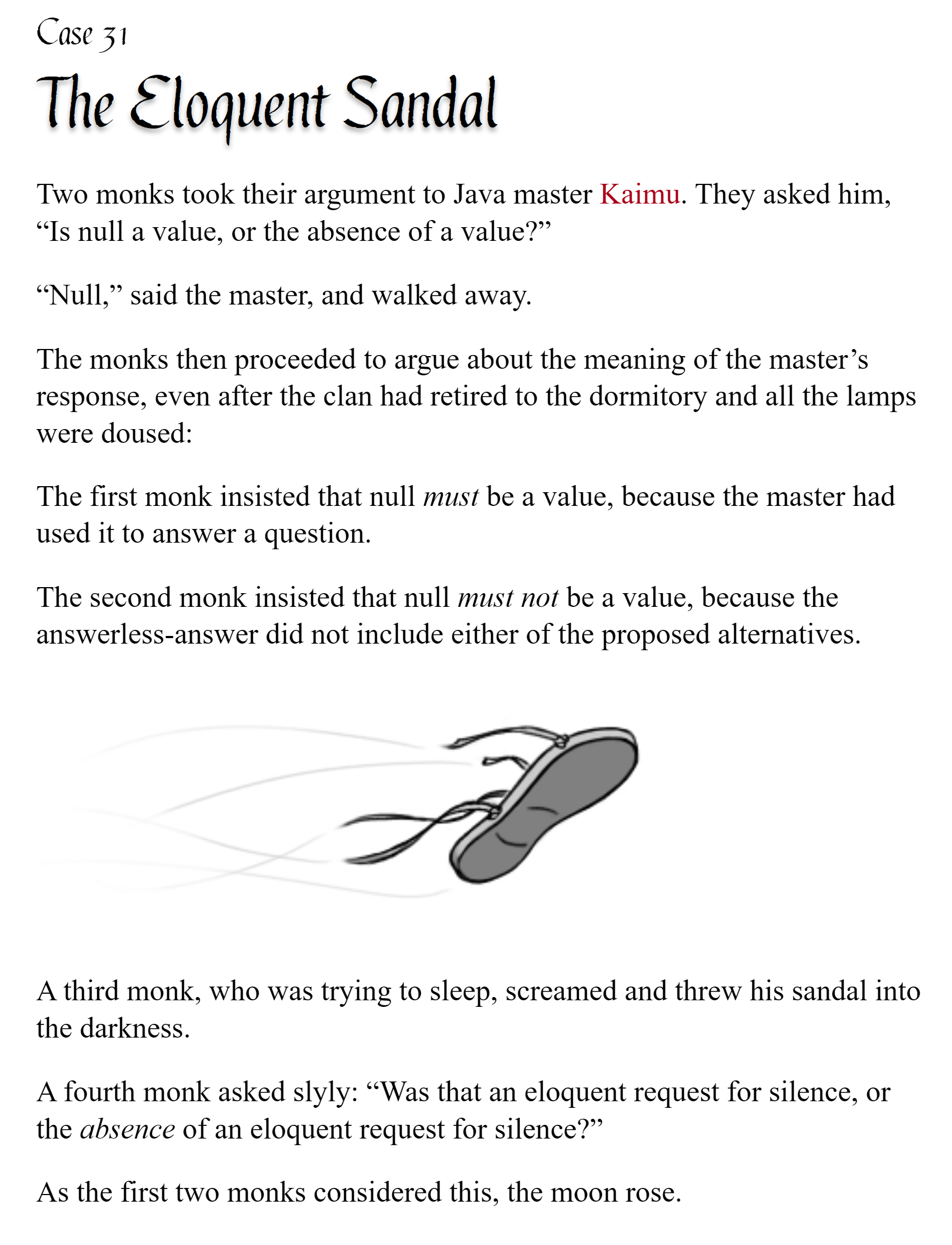 The Codeless Code, Case 31